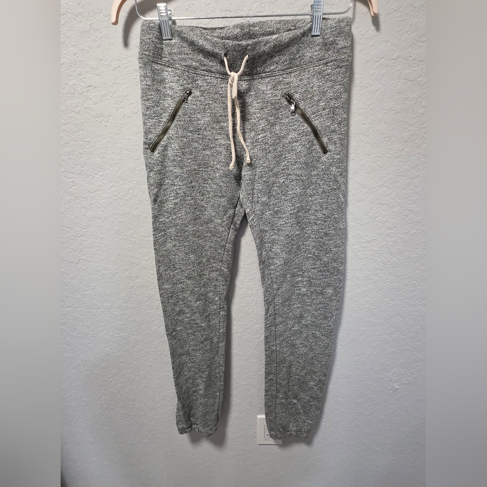Bella Dahl Gray Joggers Pants With Zipper Detail